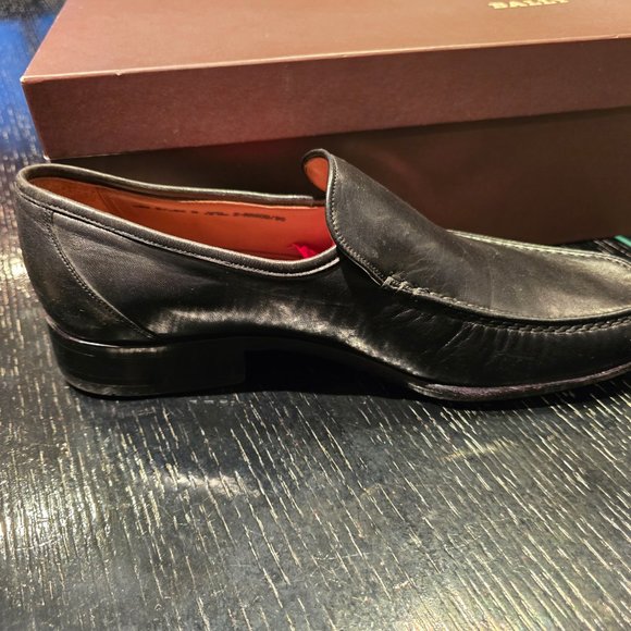 Rare Bally Z-RASOB/90 Black Lamb Leather Nappa Plain Loafers Shoes 9.5D w/Box main image 6